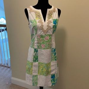 COPY - Lilly Pulitzer shift dress with gold trim